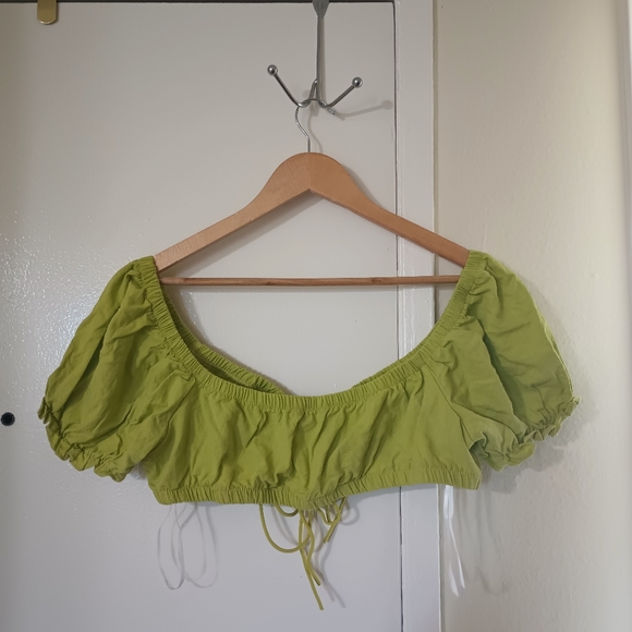 Tie Front Milkmaid Top - Picture 2 of 5